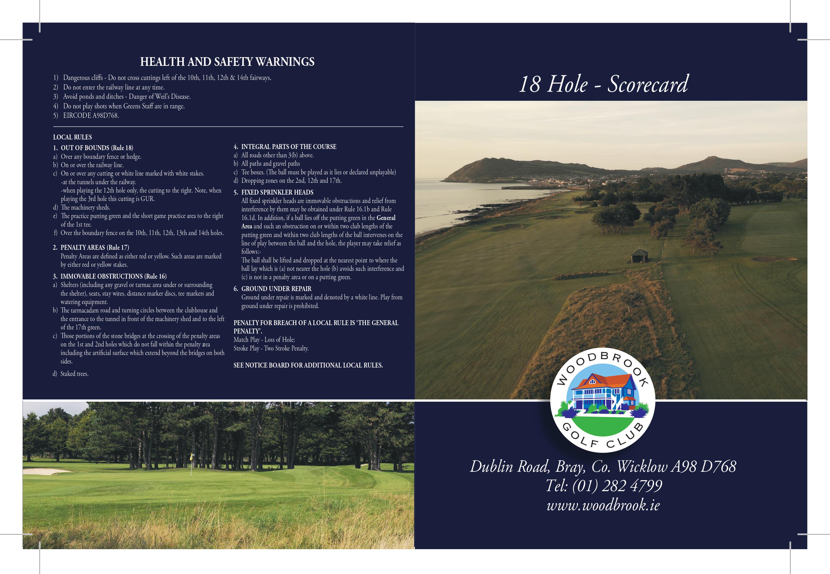 Scorecard Woodbrook Golf Club